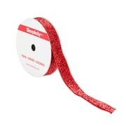 Simplicity Trim, Red 5/8 inch Metallic Velvet Trim Great for Apparel, Home Decorating, and Crafts, 3 Yards, 1 Each